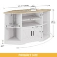 thumbnail image 5 of Uforic Farmhouse Corner TV Stand, 55', Power Outlet, Wood Entertainment Center, Storage, White, 5 of 7