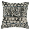 thumbnail image 5 of Fennco Styles Squares Embroidered Block Print Cotton Decorative Throw Pillow Cover 20" W x 20" L - Blue Cushion Case for Home, Couch, Living Room, Bedroom and Office Décor, 5 of 8