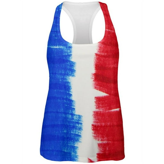 Color Me French All Over Womens Work Out Tank Top Multi SM