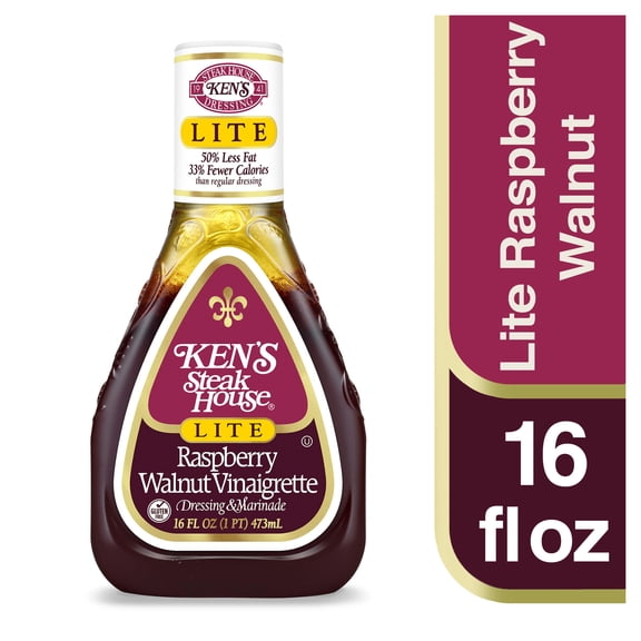 Ken's Steak House® Lite Raspberry Walnut Vinaigrette Salad Dressing & Marinade 16 fl oz