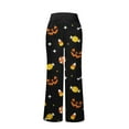 thumbnail image 4 of Women's Halloween Pumpkin Print Lounge Pants, Comfortable Drawstring Waist Pajama Bottoms, Fall Sleepwear, 4 of 5