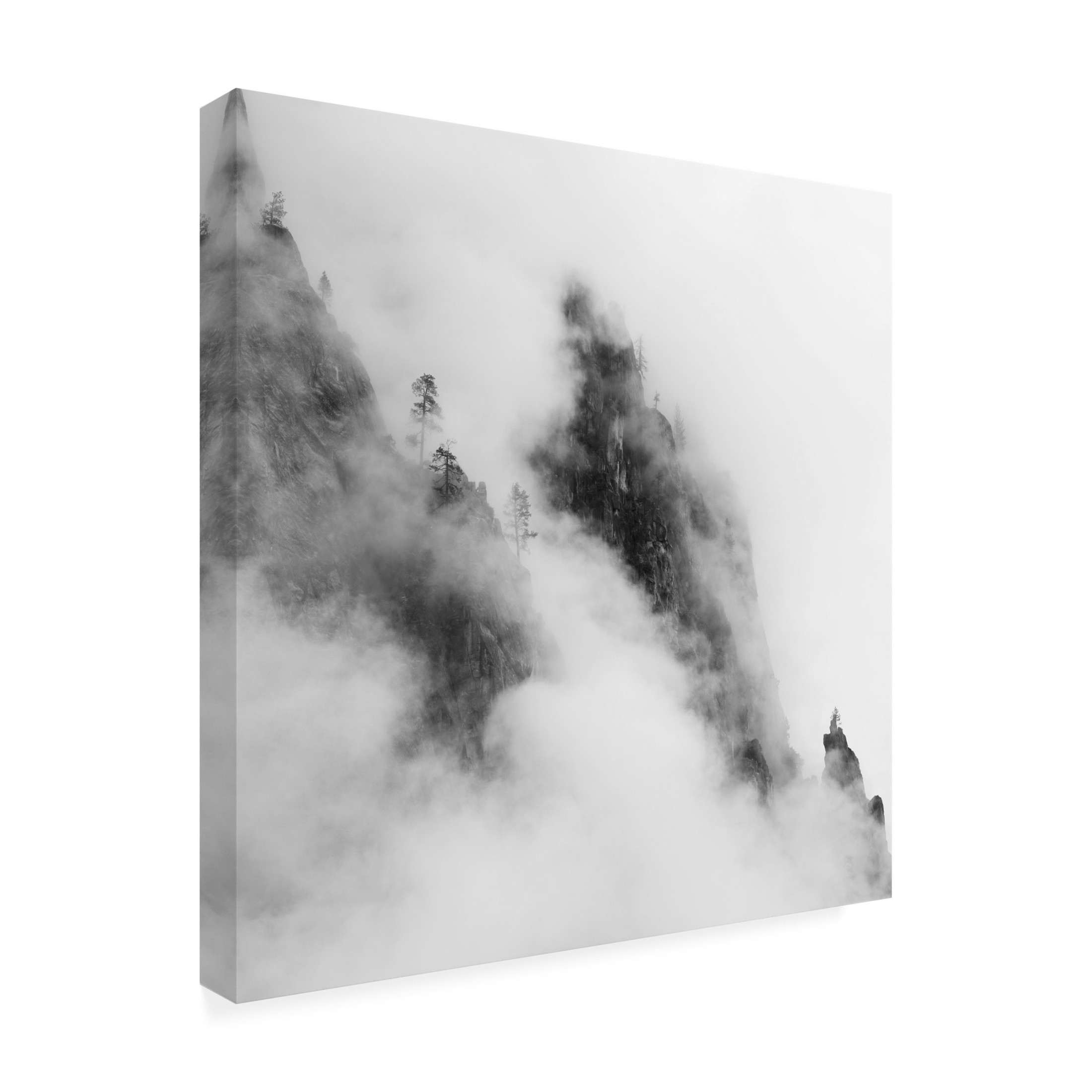 Trademark Fine Art Chengming Foggy Mountain Canvas Wall Art