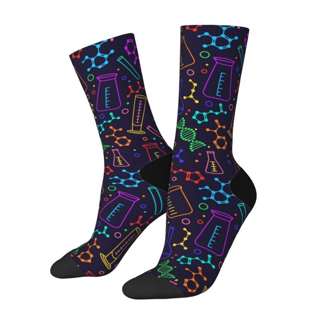 Balery Chemistry Science Calcetas Largas con Estampado para Hombre y Mujer – Suaves y Transpirables, Talla Única (US 5-11)