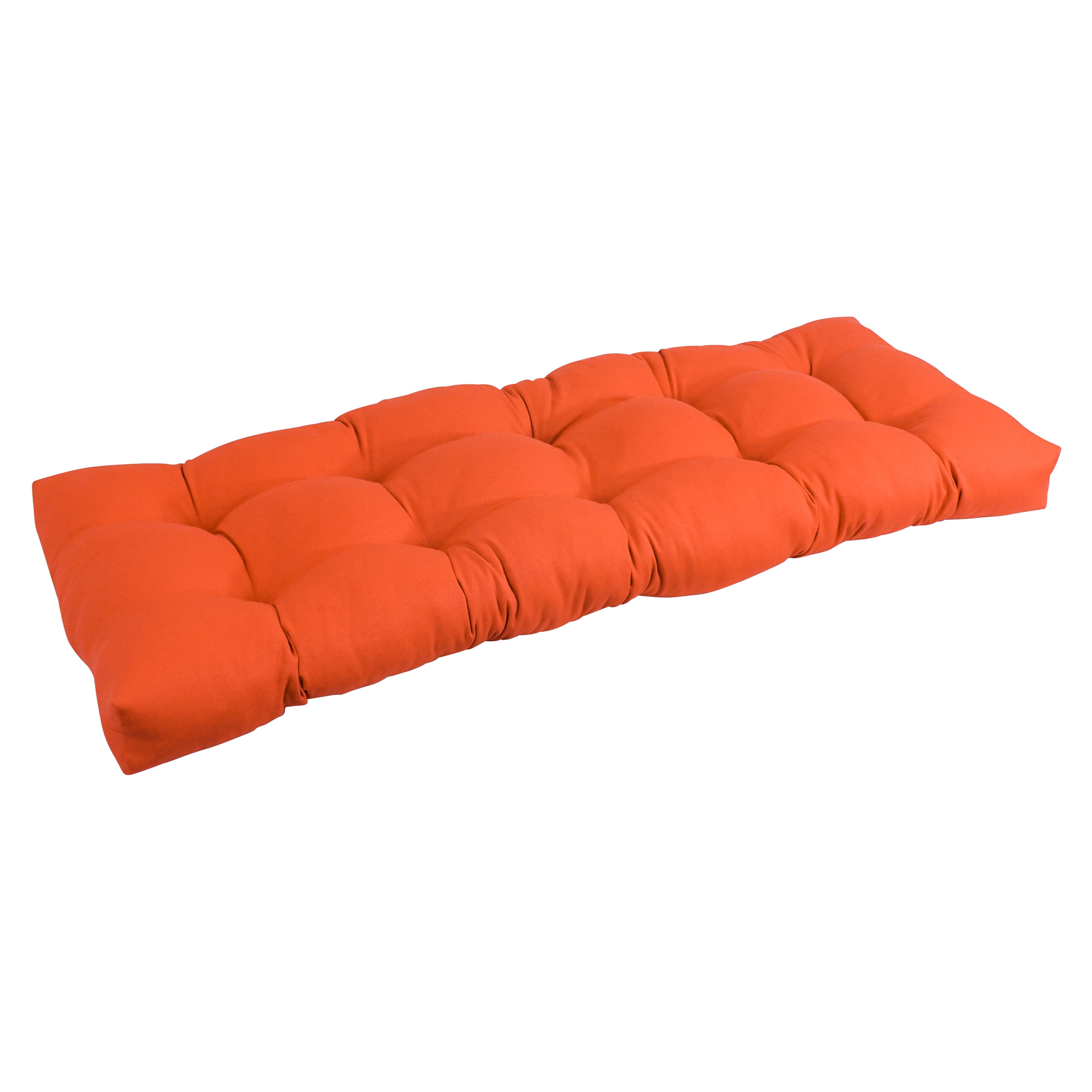 46inch by 19inch Tufted Solid Twill Bench Cushion OrangeColor