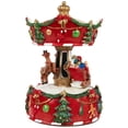 thumbnail image 5 of Northlight Santa with Sleigh and Reindeer Animated Musical Christmas Carousel - 6.5", 5 of 5