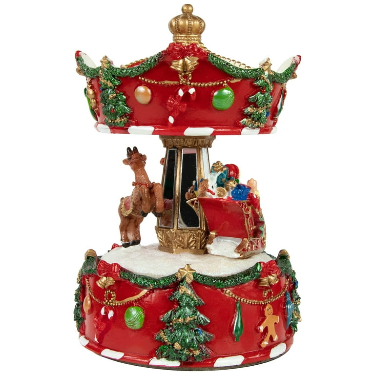 Musical Santa & Reindeer Carousel - Christmas Music Box