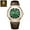 Rose Green_Brown Leather, variant on Elegant Square Watch – Waterproof Design with Luminous Dial