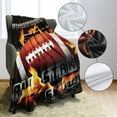 thumbnail image 4 of Sports Fleece Blanket 60" x 80" Football All Star Show Lightweight Fuzzy Cozy Soft Warm Throw for Man Boy Teen, Air Conditioning, 4 of 6