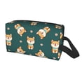 thumbnail image 2 of Goofa Cute Shiba Printed Toiletry Bag with Handle,Large Capacity Travel Makeup Cosmetic Bag for Women, Carry on Airport Airline Compliant Bag, 2 of 9