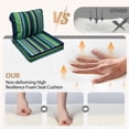 thumbnail image 3 of 25.5 x 25.5 Waterproof Outdoor Deep Seat Cushion for Patio Furniture Cushion Replacement, Mid Back, Set of 4, Blue Green Stripes, 3 of 8