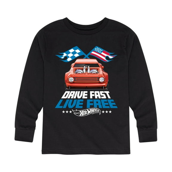 Hot Wheels - Drive Fast Live Free - Toddler And Youth Long Sleeve Graphic T-Shirt
