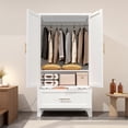 thumbnail image 4 of White Steel Armoire with Drawer, Hanging Rod & Adjustable Shelf, 31.5 in L x 17.72 in W x 60.16 in H, 4 of 7