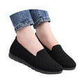 thumbnail image 3 of XIMIN Women's Knitted Flat Simple Solid Color Slip On Shoes Round Toe Lightweight Comfortable Loafers Footwear Casual Breathable Mesh Walking Shoes, 3 of 8