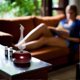 thumbnail image 2 of 25ML Solid Wood Glass Automatic Aroma Diffuser Silent Essential Oil Atomizing Air Humidifier for Bed, 2 of 5