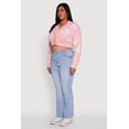 thumbnail image 4 of Women's Plus Size Flower Tufted Knit Cropped Cardigan, 4 of 5