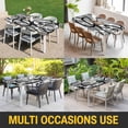 thumbnail image 5 of Grey Geometric Table Cloths for 4 Foot Rectangle Tables, Retro Black White Abstract Striped Lines Patio Waterproof Elastic Fitted Tablecloths, Washable Rectangular Table Cover for Camping, 5 of 8