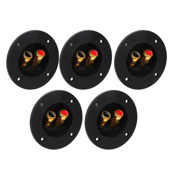 2 Way Speaker Box, Compact Subwoofer Box Terminal Black Double Binding Posts 5Pcs Zinc Alloy for Car RV Boat