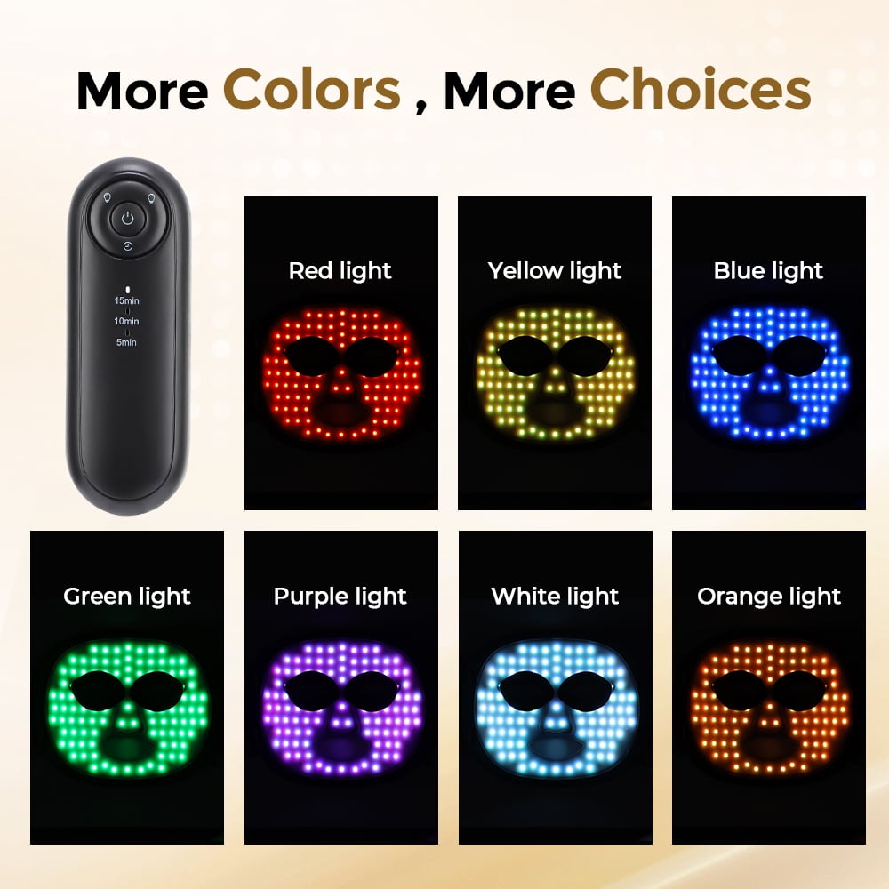 Red Light Therapy for Face, LED Face Mask Light Therapy with Rechargeable Remote for Acne, Wrinkles, Skin Rejuvenation, Portable Facial Skin Care Mask with Timing Function - Home Use 96 LED Beads