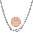 thumbnail image 2 of 3mm High-Polished Stainless Steel Braided Wheat Chain Necklace, 22 inches, 2 of 6