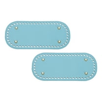 Uxcell 2Pcs Crochet Bag Bottom, 3.9"x8.7"Oval Purse Bottom Leather Bag Bottom Shaper Pad with Holes Knitting Crochet Bag Cushion Base for DIY Handbag Purse Making Supplies, Blue