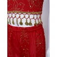 thumbnail image 6 of TiaoBug Kids Girls Floral Print Indian Belly Dance Outfits Shiny Crop Top with Bloomers Carnival Set Red 2Pcs/Set 2-3, 6 of 7