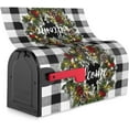 thumbnail image 6 of Christmas Mailbox Covers Magnetic Large Size Winter Welcome Box Wreath Mailbox Cover Magnetic Buffalo Plaid Garden Yard Home Green Decor for Outdoor Oversized 25.5x21 in, 6 of 6
