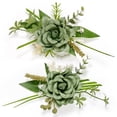 thumbnail image 1 of Set de Corsage y Boutonniere Serwalin Verde para Boda, 1 of 8