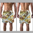 thumbnail image 3 of luoweisi Men's Beach Shorts Quick Dry Swim Trunks with Mesh Lining Map S, 3 of 5
