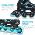 thumbnail image 3 of SubSun Kids Boys Inline Skates Adjustable Blades Skate Light up Wheels Teal Size L, 3 of 6
