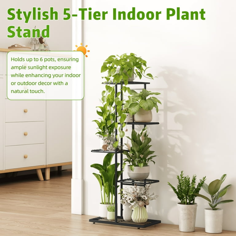 5-Tier Metal Plant Stand for 6 Pots photo 7