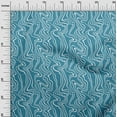 thumbnail image 3 of oneOone Viscose Jersey Teal Blue Fabric Moire Diy Clothing Quilting Fabric Print Fabric By Yard 60 Inch Wide, 3 of 4