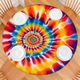 thumbnail image 2 of Colorful Rainbow Tie Dye Spiral Pattern Round Fitted Tablecloth with Elastic Edge,Dining Table Cover Waterproof,Outdoor Round Tablecloth for Camping,Dining,Indoor and Outdoor, 2 of 7