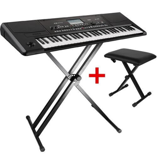 X Keyboard Stand Music Musical Electronic Piano Stands + X style Adjustable Padded Piano Keyboard Bench Seat