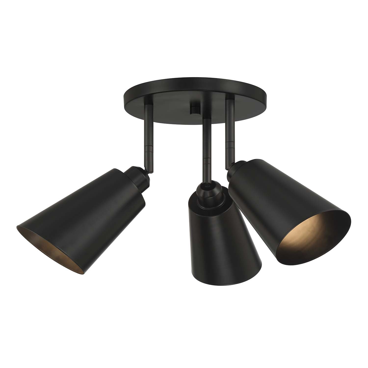 Alvar - 3-Light Semi Flush Mount - Matte Black