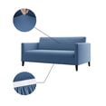thumbnail image 3 of No. 918 Bellamy Modern Honeycomb Stretch Fit Elastic Loveseat Cover, Blue, 3 of 7