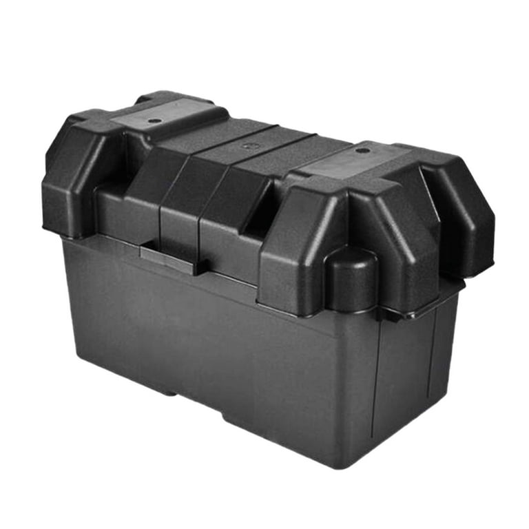 Loviver Battery Box Holder Batteries Carrier with Strap Lightweight Durable Anti Erosion Organizer Battery Tray Cases for Boat ATV Car Travel Small, Black