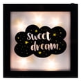 thumbnail image 2 of Northlight LED Lighted Sweet Dream Cloud and Stars Framed Wall Sign - 9" x 9", 2 of 9
