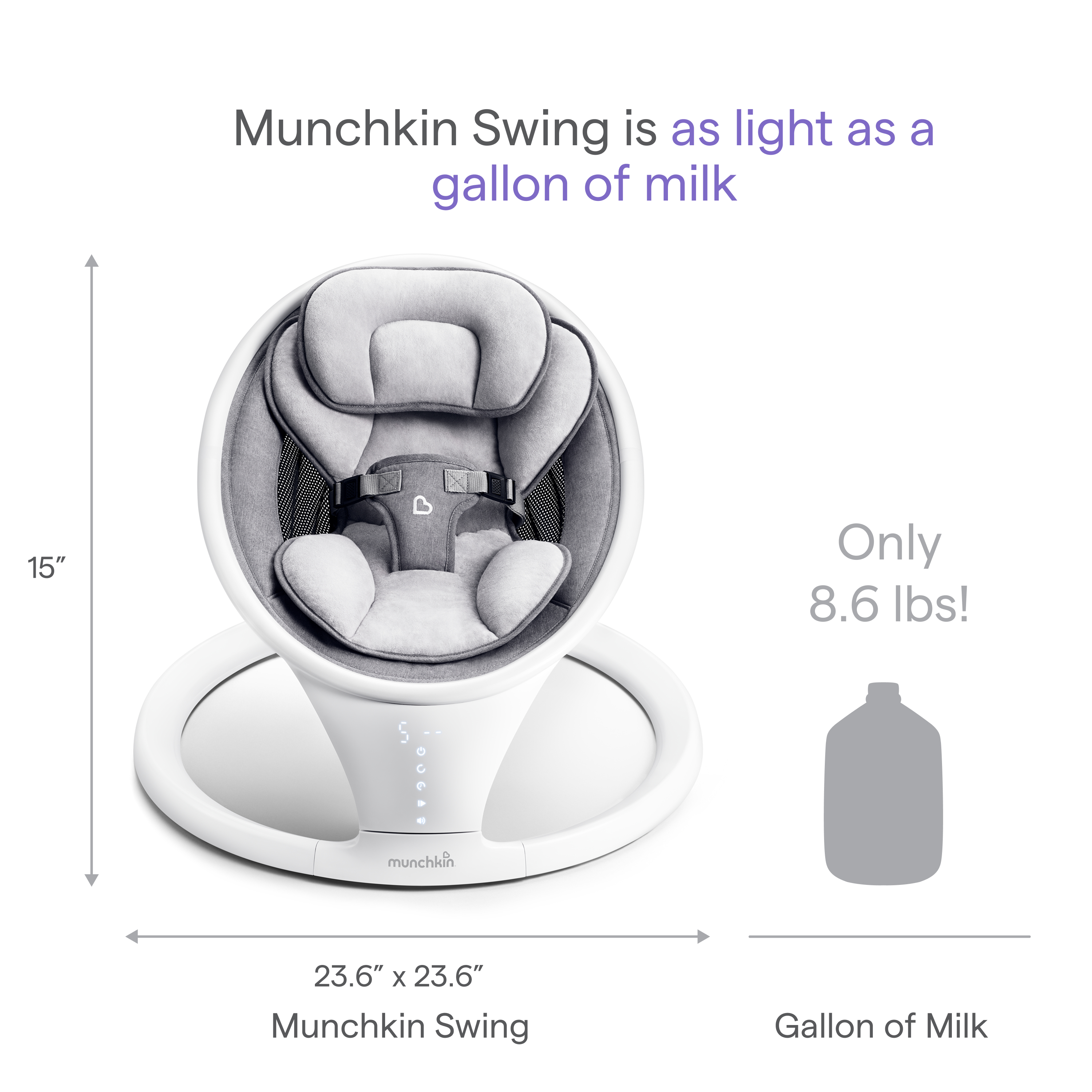 Munchkin Bluetooth Enabled Infant Baby Swing photo 3