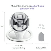 Munchkin® Bluetooth Enabled Infant Baby Swing,5 Ranges of Motion, White, Unisex