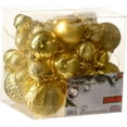 thumbnail image 4 of Gold Christmas Ball Ornaments for Christmas Decorations - 36 Pieces Xmas Tree Shatterproof Ornaments with Hanging Loop for Holiday and Party Decoration (Combo of 6 Styles in 3 Sizes), 4 of 5