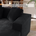 thumbnail image 4 of Canapé Modulaire Moderne en L avec Méridienne - Velours Côtelé Noir, 4 of 8