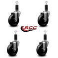thumbnail image 2 of 4 Inch Phenolic Wheel Swivel 1-1/4 Inch Expanding Stem Caster Set SCC, 2 of 2