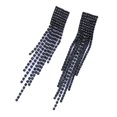 thumbnail image 4 of Pendientes de borlas de diamantes de joyería europea y americana Pendientes de borlas largos con cadena de garra de diamantes de imitación elegantes de moda para mujer, 4 of 5