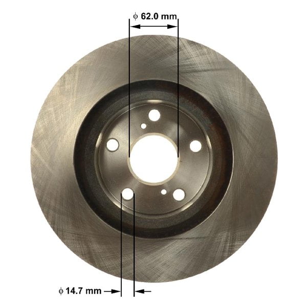 Global Premium Vented Front Brake Rotor for Lexus ES 2013-2018 Silver Cast Iron