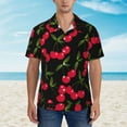 thumbnail image 2 of Fuzoiu Cherry Print Hawaiian Shirt for Men, Summer Beach Casual Short Sleeve Button Down Shirts, Men’s Beach Summer Shirts with Pocket,3X-Large, 2 of 7