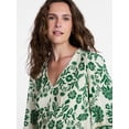 thumbnail image 5 of Time and Tru Women's A-Line Border Print Mini Dress, Sizes XS-XXXL, 5 of 6