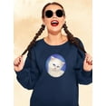 thumbnail image 2 of Cat Staring Sweatshirt Women -Kayomi Harai Designs, Female XX-Large, 2 of 4
