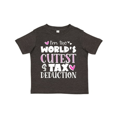 

Inktastic I m the Worlds Cutest Tax Deduction Pink Hearts Gift Toddler Boy or Toddler Girl T-Shirt