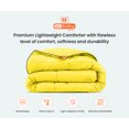 thumbnail image 3 of Queen Comforter Solid Yellow 300 GSM Plush Siliconized Microfiber Fill Duvet Insert Box Stiched Quilted Fluffy Soft 600 TC Egyptian Cotton Shell with Piping & Pillowcases, 3 of 8