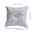 thumbnail image 5 of kjfeif Wedding Ring Pillow, 3.9 Inch White Wedding Ring Pillow with Ribbon, Rhinestones Hollow Double Heart Shaped Bridal Ring Pillow Ring Cushion for Wedding Party Decoration Supplies, 5 of 5